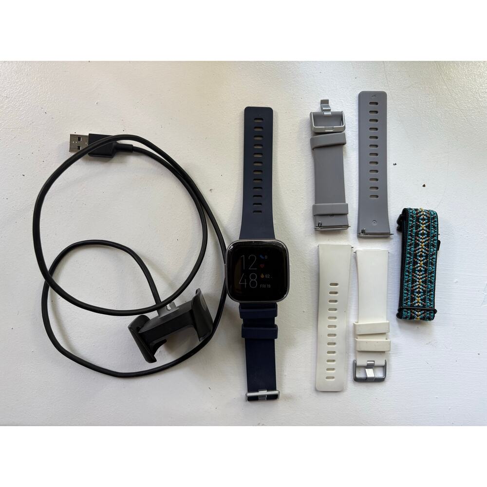 Fitbit Versa 2 with accessories and charger